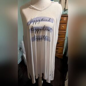 NWT Livi Active White Tank Top with Blue Stripes